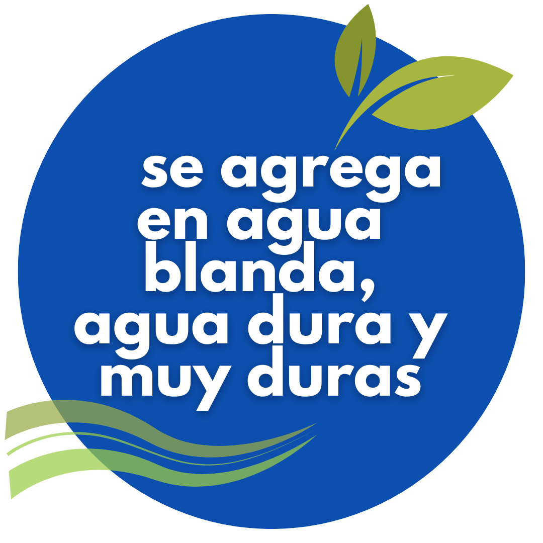 se agrega en agua blanda, agua dura y muy duras (1)